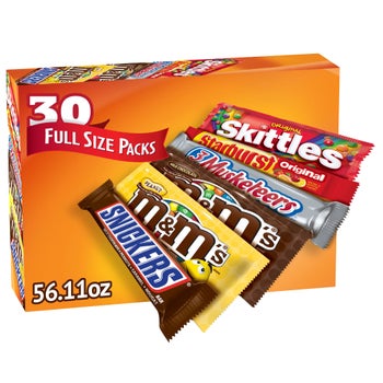 Mars full size candy variety pack with M&M's Skittles and more, 30 count