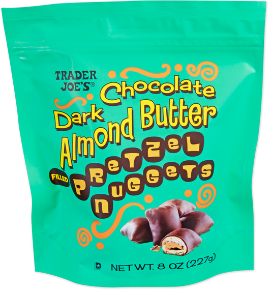 Trader Joe's dark chocolate almond butter pretzel nuggets