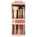 Gold makeup brush set with synthetic bristles