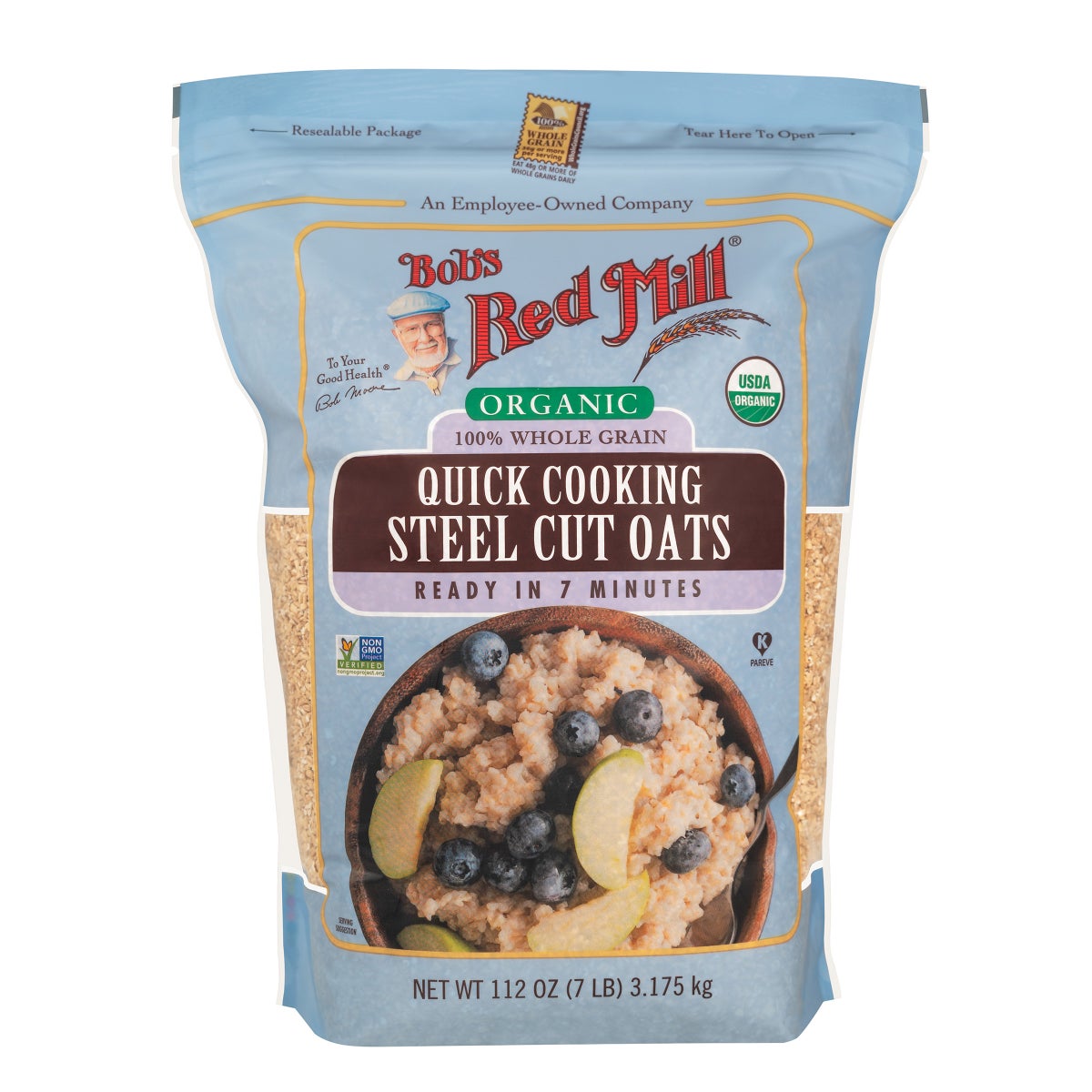 Bob's Red Mill organic quick cooking steel cut oats 7 lb bag