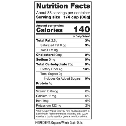 Bob's Red Mill whole grain steel cut oats package