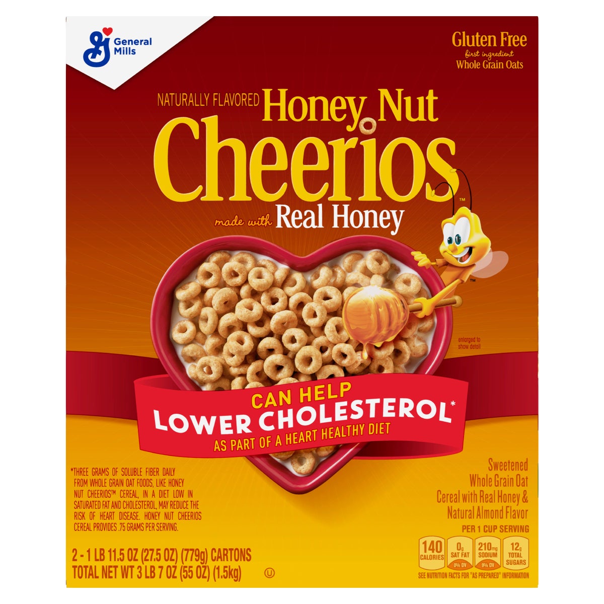 General Mills Honey Nut Cheerios 2-count cereal boxes
