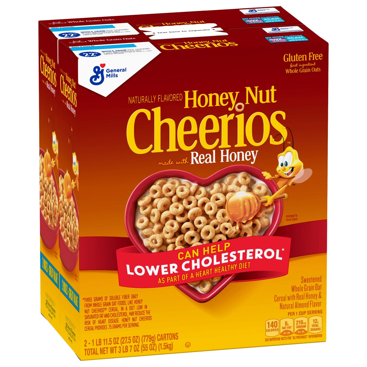 Honey Nut Cheerios 27.5 oz family size breakfast cereal