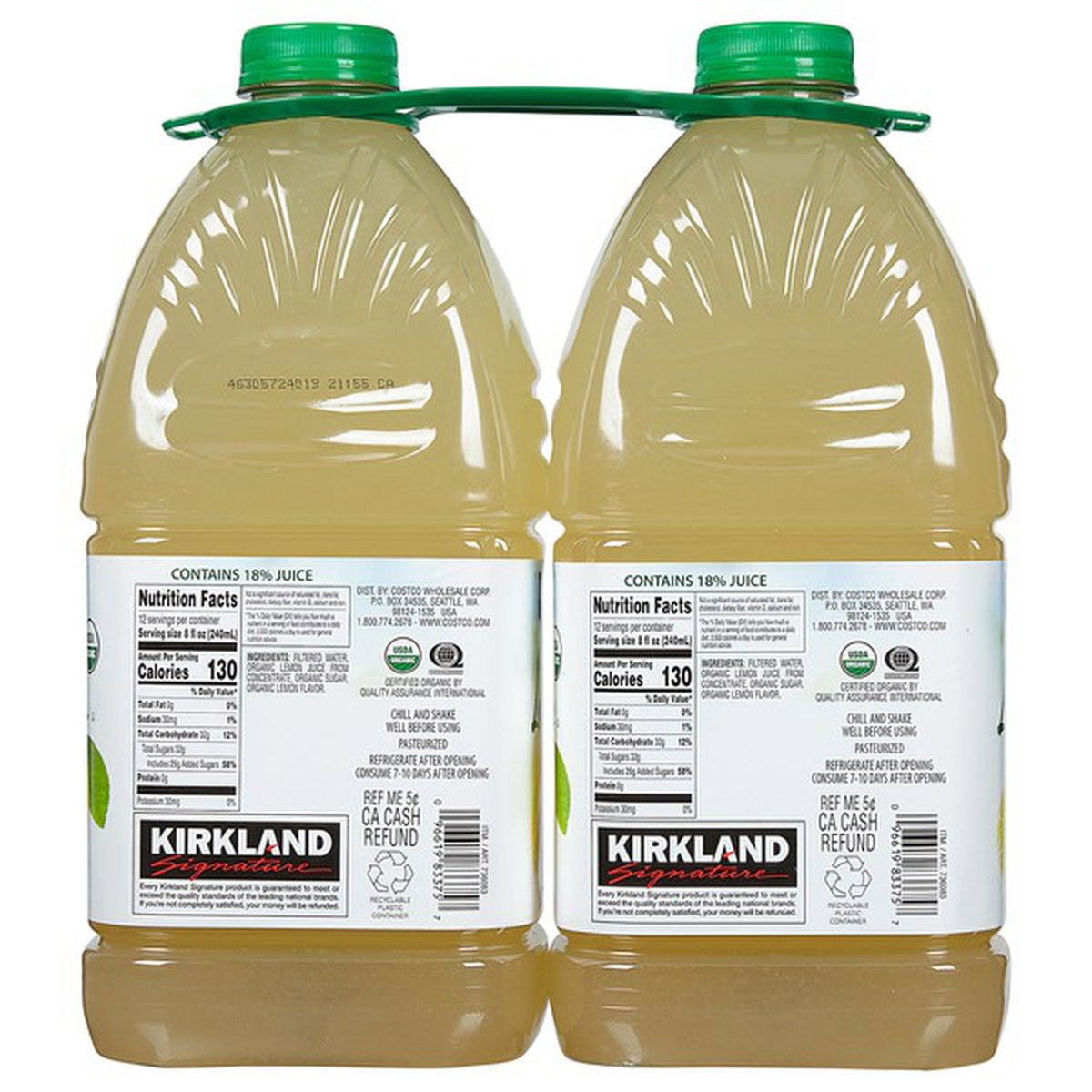 Organic lemonade with citrus label