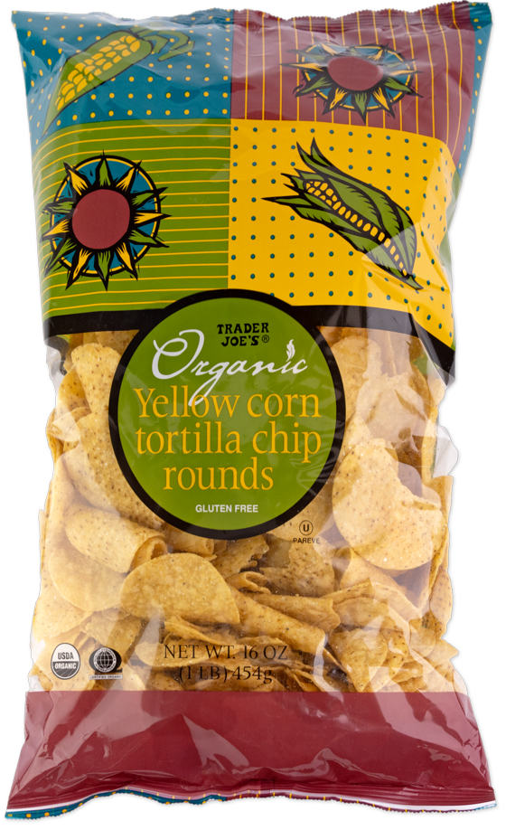 Trader Joe's organic yellow corn tortilla chip rounds