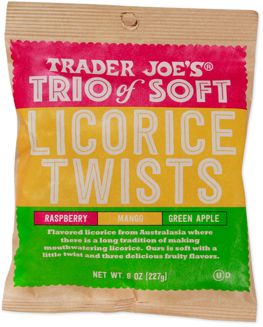 Trader Joe's trio of soft licorice twists candy