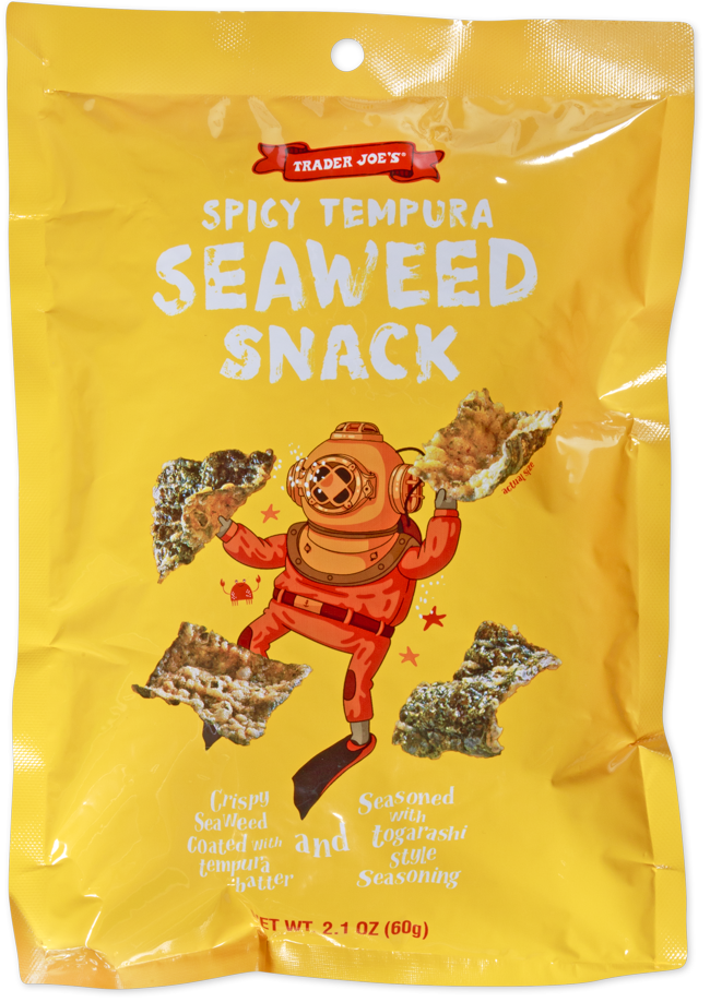 Trader Joe's spicy tempura seaweed snack package