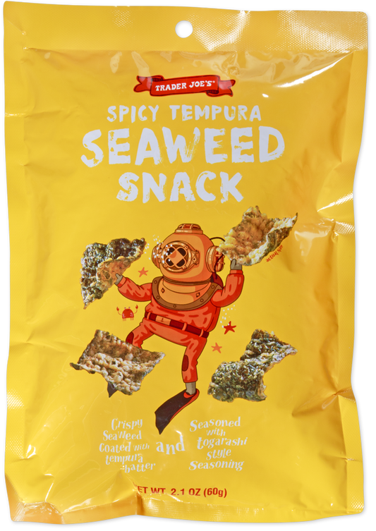Trader Joe's spicy tempura seaweed snack package