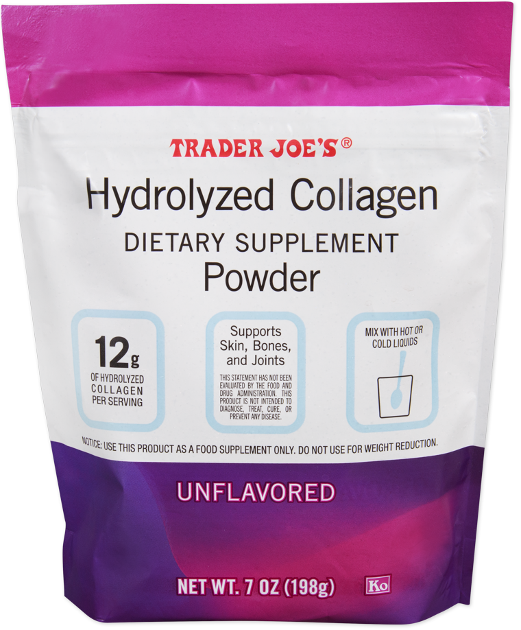 Trader Joe's hydrolyzed collagen powder container