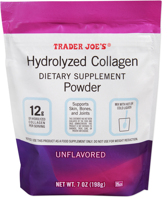 Trader Joe's hydrolyzed collagen powder container