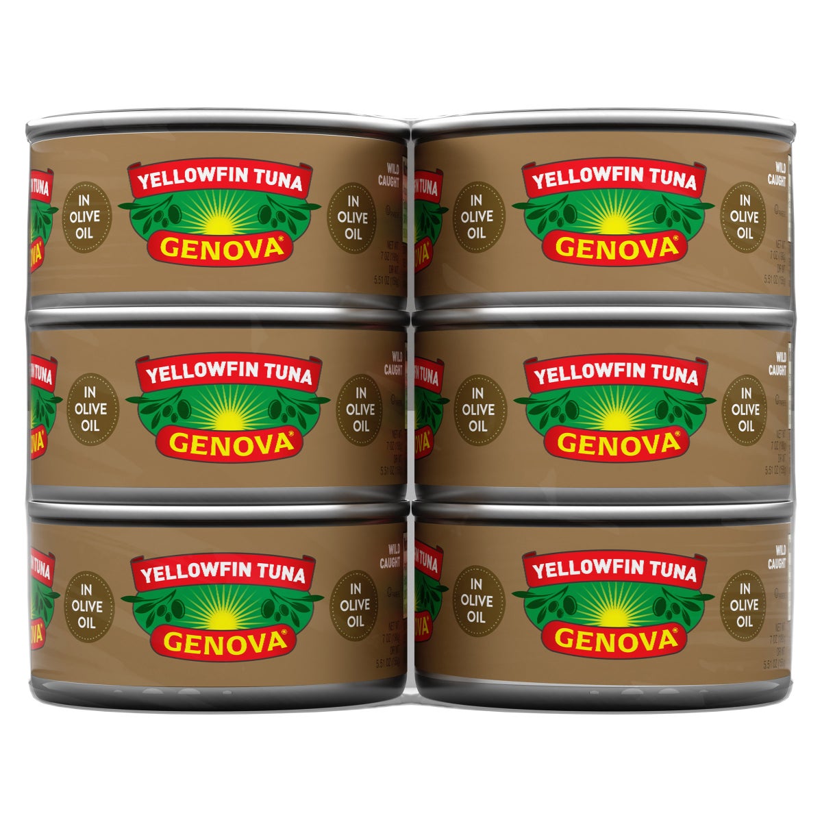 Genova yellowfin tuna in olive oil 6-count pack