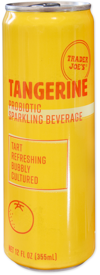 Trader Joe's Tangerine Probiotic Sparkling Beverage can