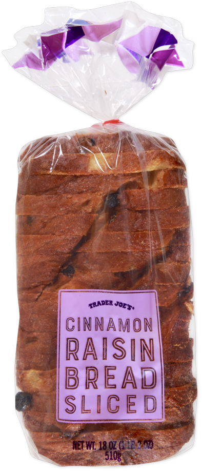 Trader Joe's cinnamon raisin sliced bread loaf