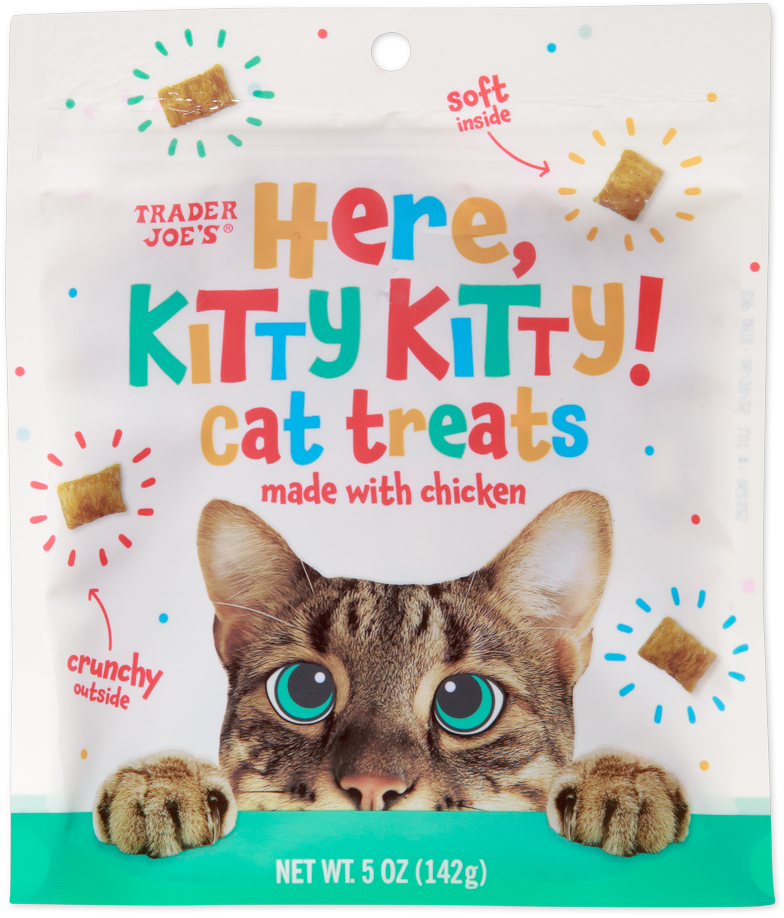 Trader Joe's Here, Kitty Kitty! Cat Treats package