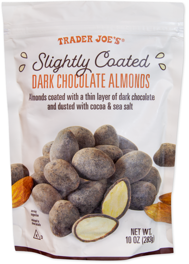 Trader Joe's slightly coated dark chocolate almonds