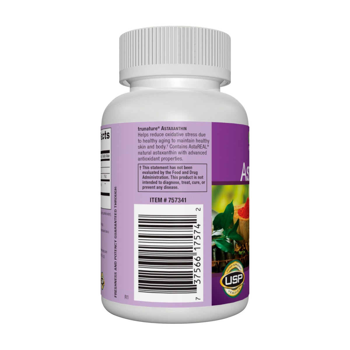 trunature astaxanthin supplement front label