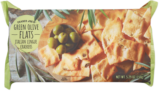 Trader Joe's Green Olive Flats Italian Lingue Crackers