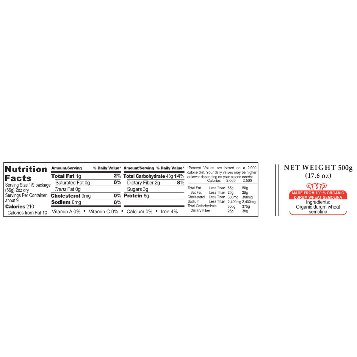Garofalo USDA organic spaghetti pasta made in Italy