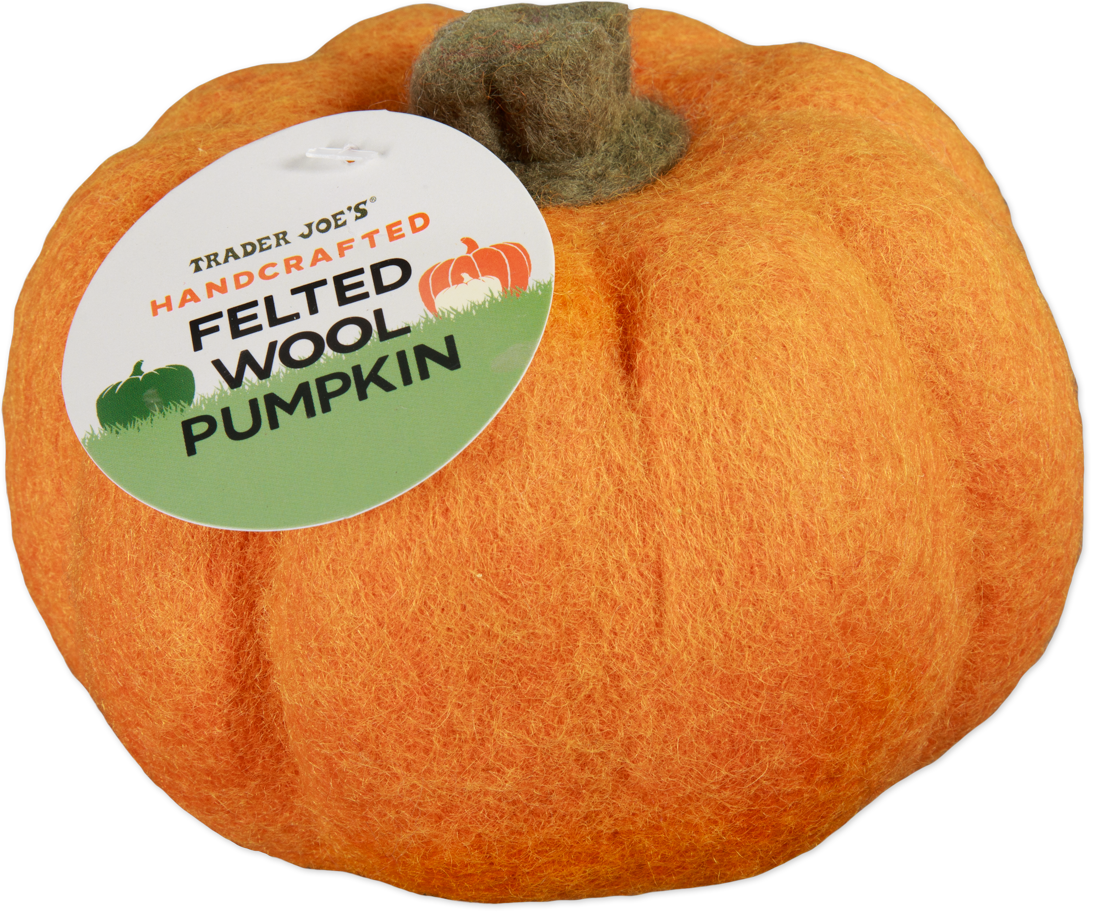 Trader Joe's handcrafted felted wool pumpkin decor