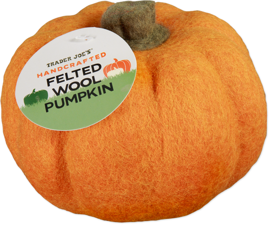 Trader Joe's handcrafted felted wool pumpkin decor