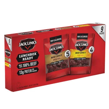 Jack Link's beef jerky variety pack 9-count with Original and Teriyaki