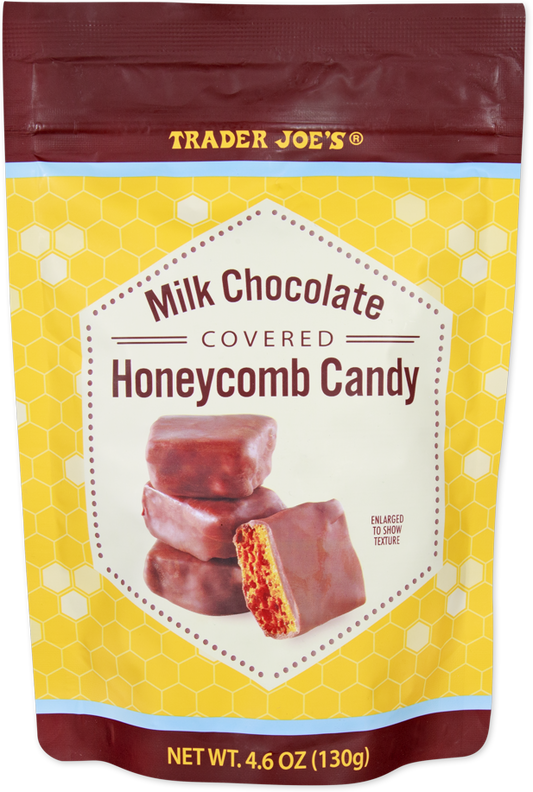 Milk chocolate covered honeycomb candy by Trader Joe's
