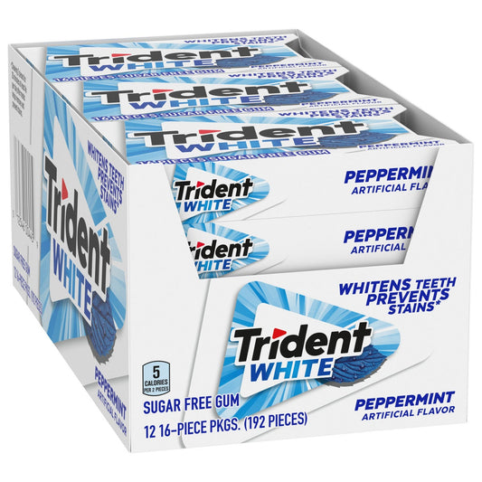Trident White peppermint gum pack front view