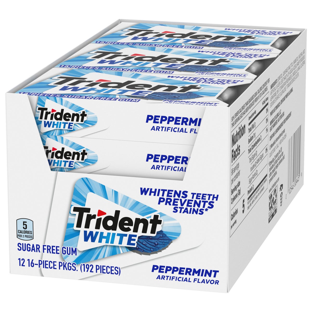 Sugar-free peppermint chewing gum by Trident