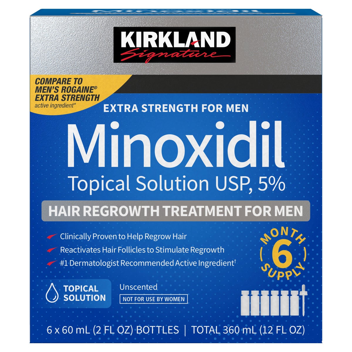 Kirkland Signature 5% minoxidil hair regrowth treatment for men