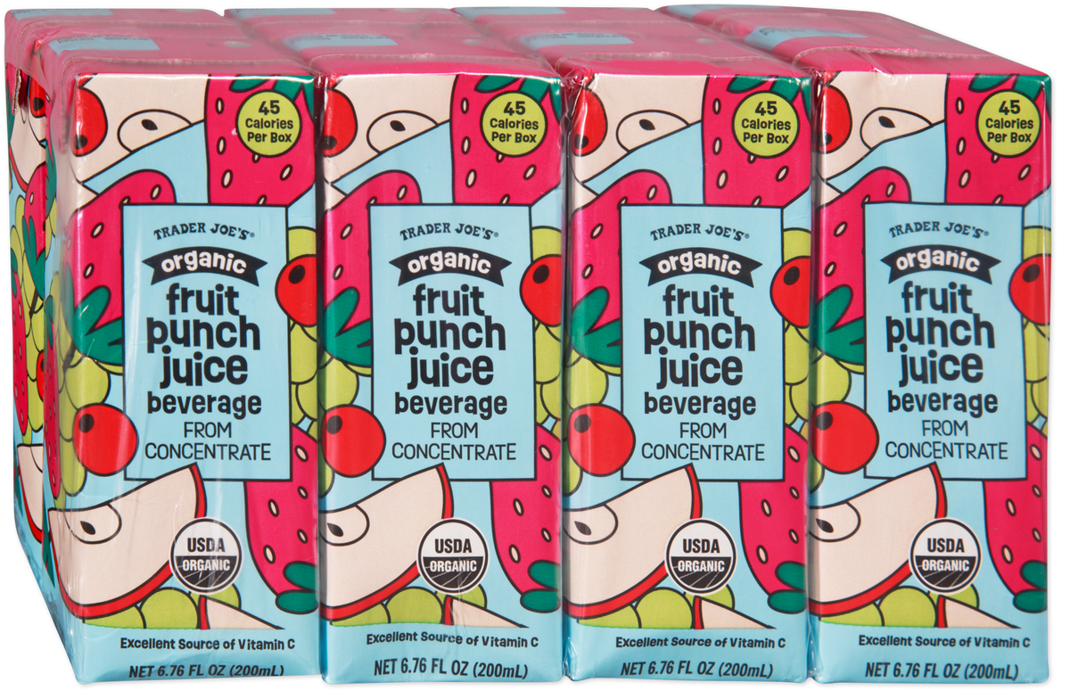 Trader Joe's organic fruit punch juice beverage