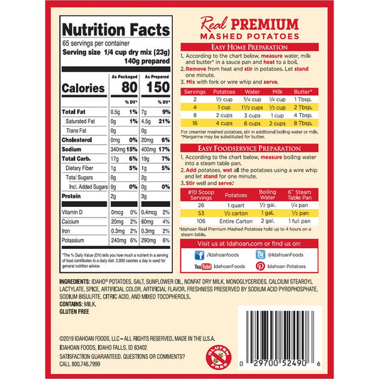 Idahoan mashed potatoes value-size pantry pack