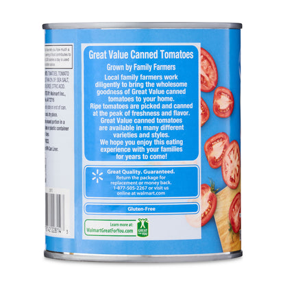 Great Value diced tomatoes pantry staple, eight-pack