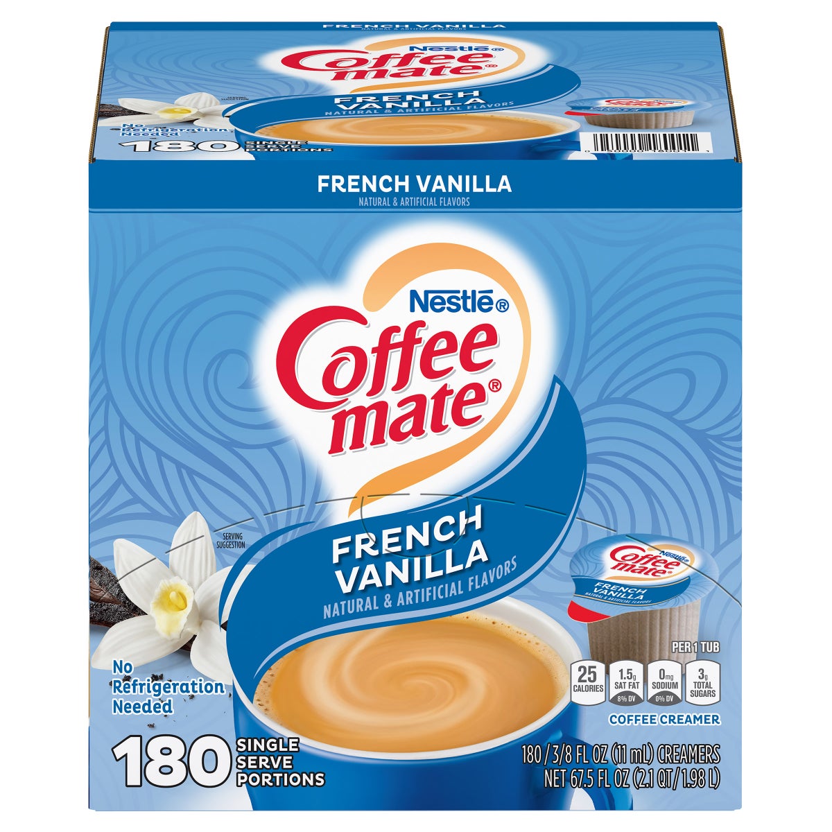 Coffee-mate French Vanilla liquid creamer 180-count