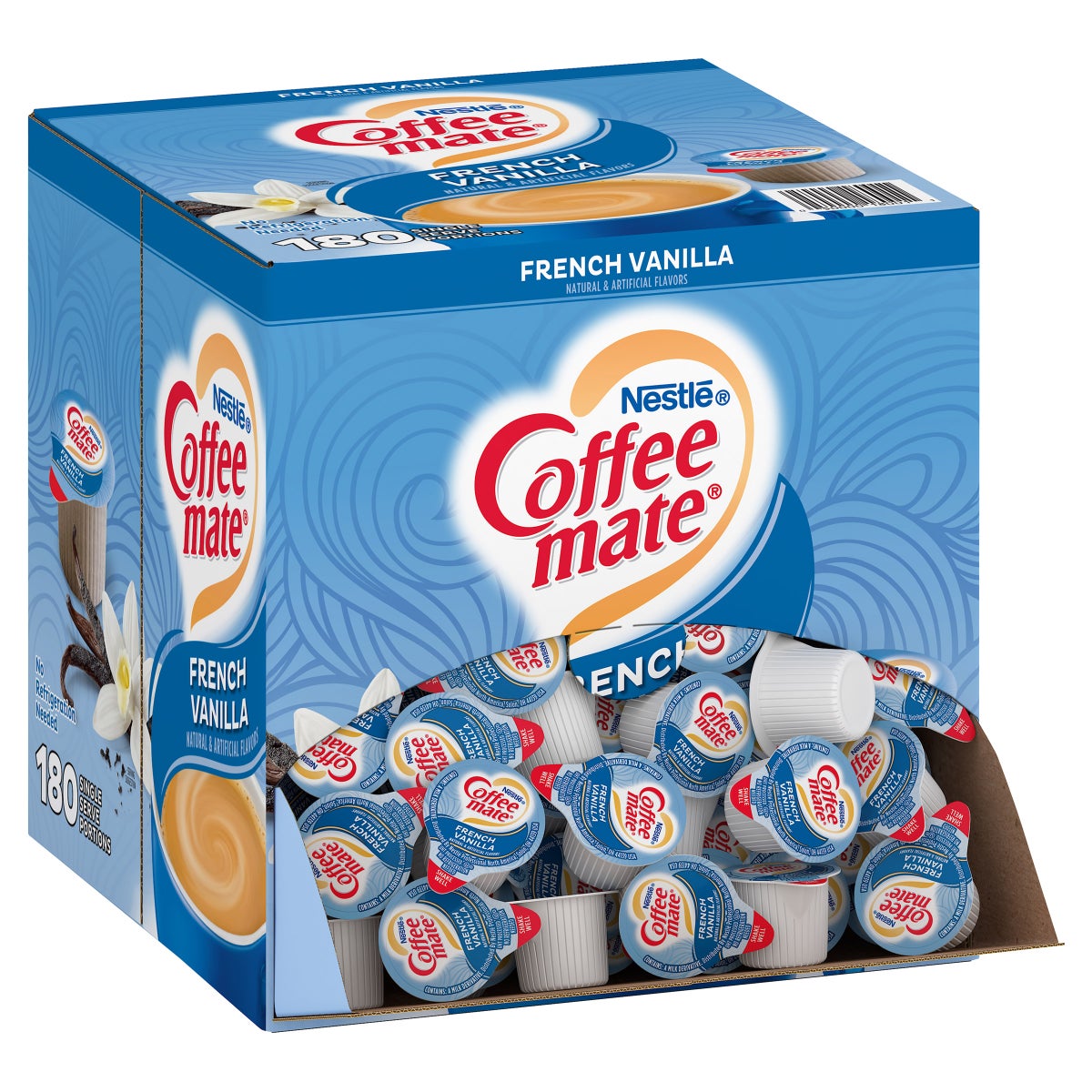 Single-serve French vanilla creamer portions