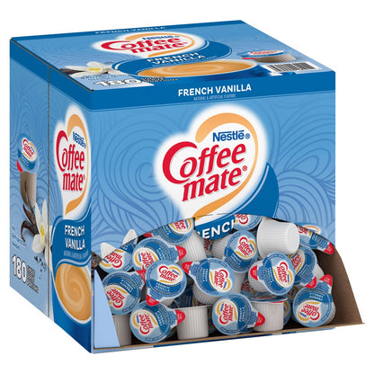 Single-serve French vanilla creamer portions
