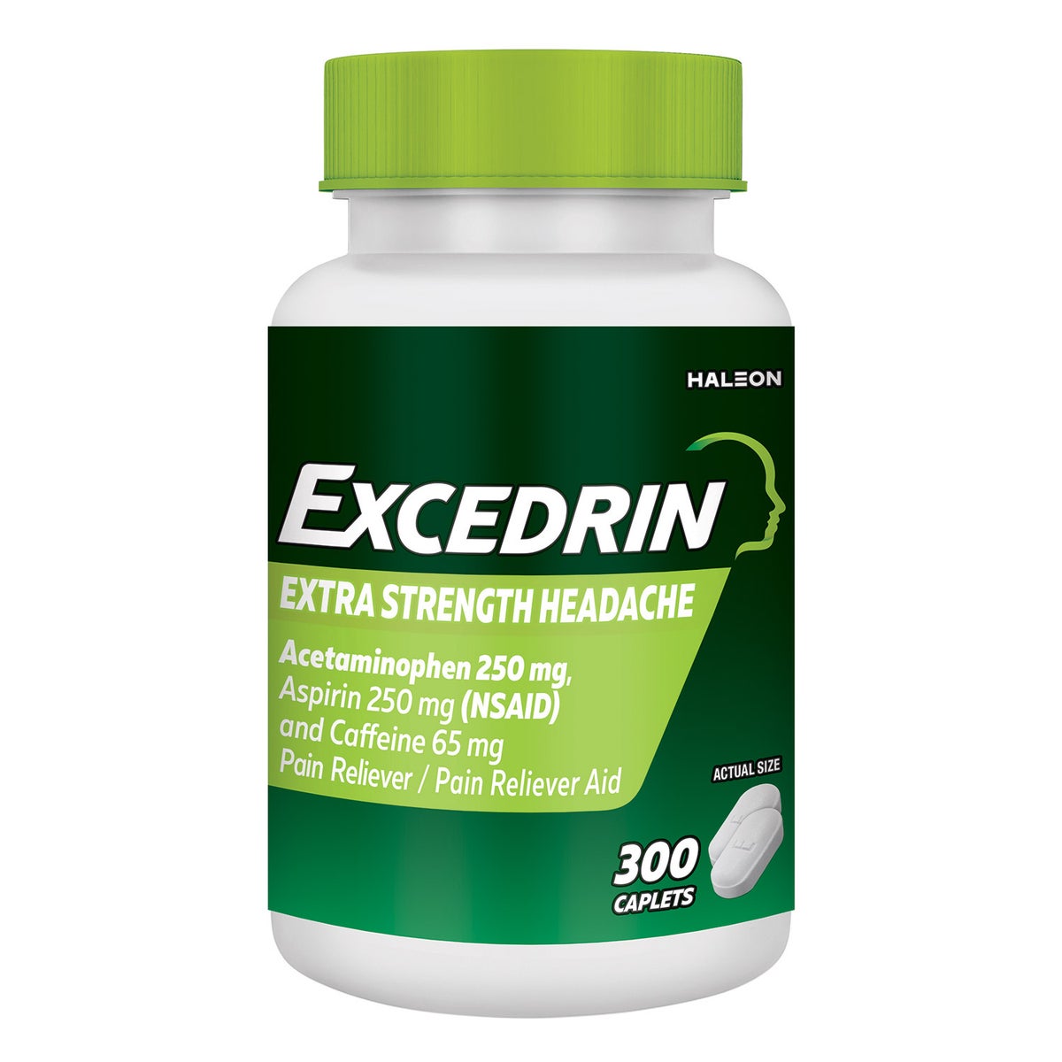 Excedrin Extra Strength headache relief caplets bottle