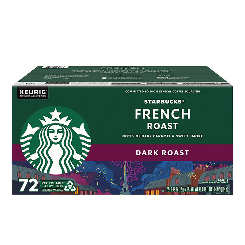 Starbucks French Roast dark roast K-Cup pods box