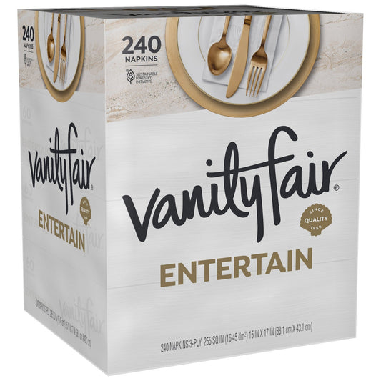 Vanity Fair Entertain white 3-ply paper napkins