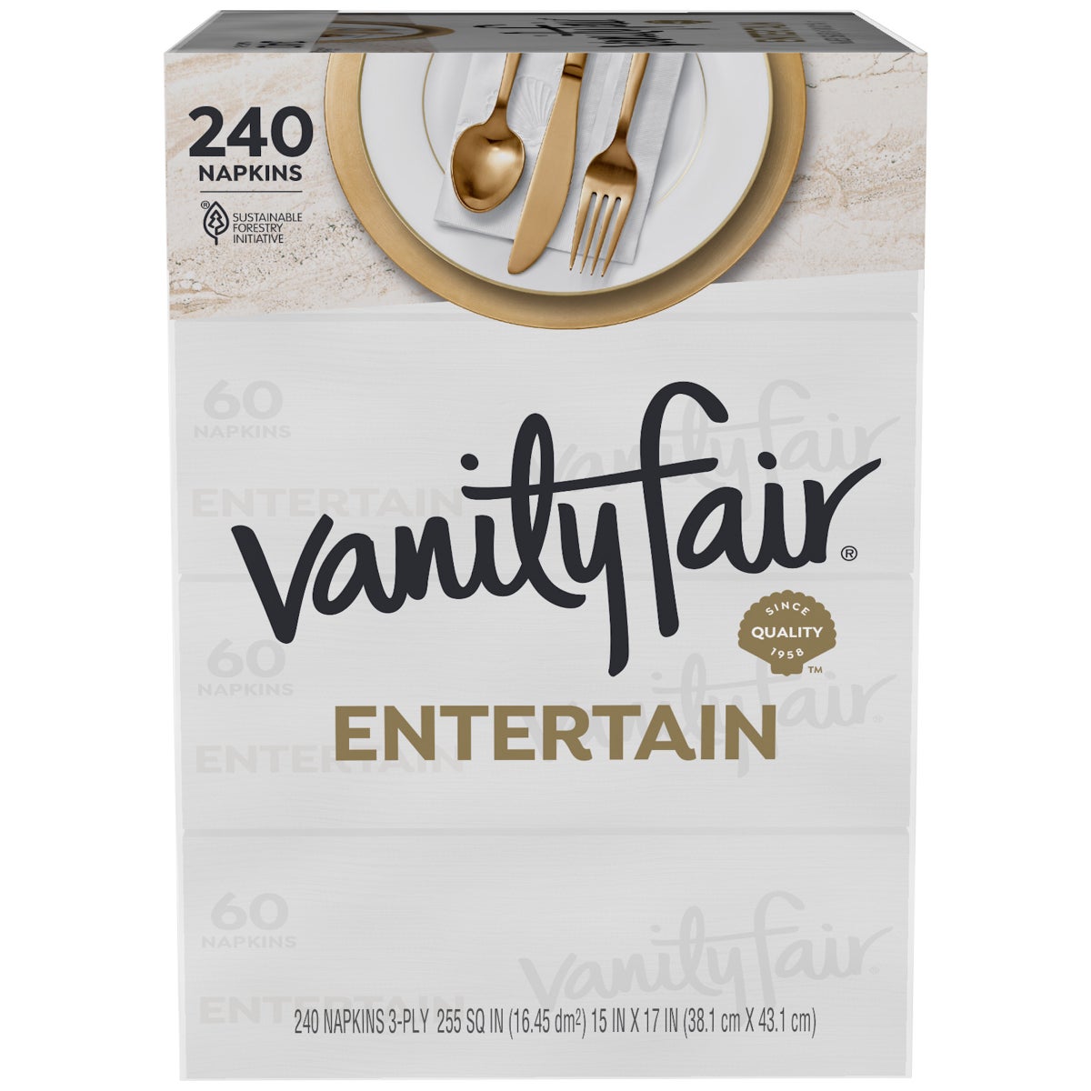 Vanity Fair Entertain napkins 60-count pack