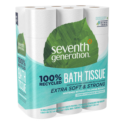 Seventh Generation 100% recycled 2-ply bath tissue 24-roll pack