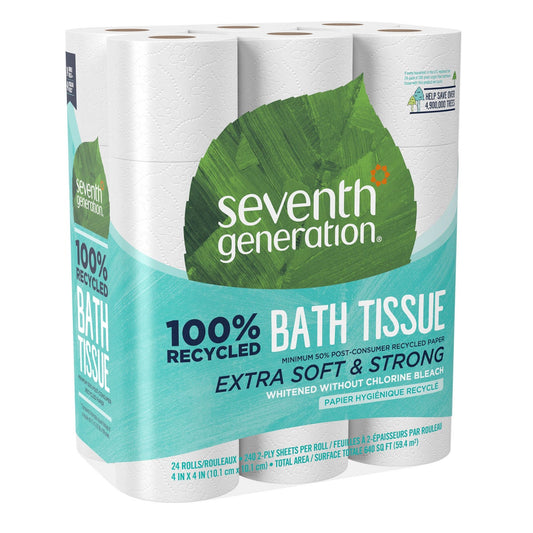 Seventh Generation 100% recycled 2-ply bath tissue 24-roll pack