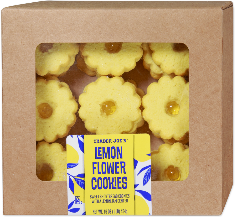 Trader Joe's lemon flower cookies