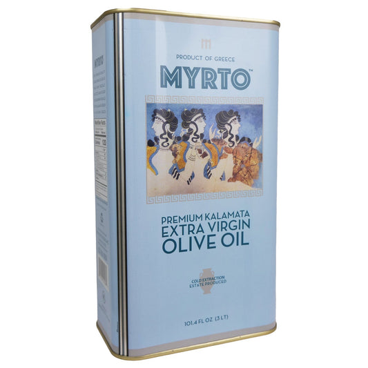 Myrto Greek olive oil 3L tins product view