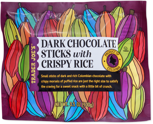 Trader Joe's dark chocolate sticks with crispy rice