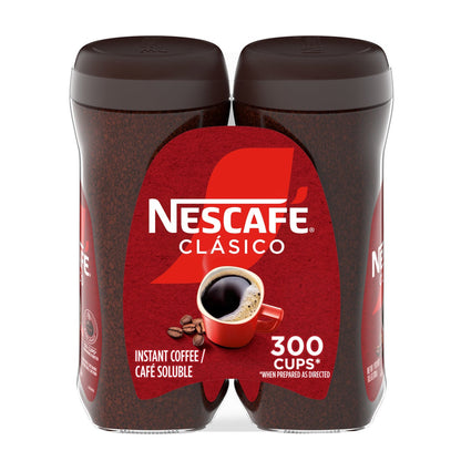 Nescafé CLASICO dark roast instant coffee 2-pack