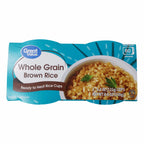 Great Value brown rice cups in a two-count pack