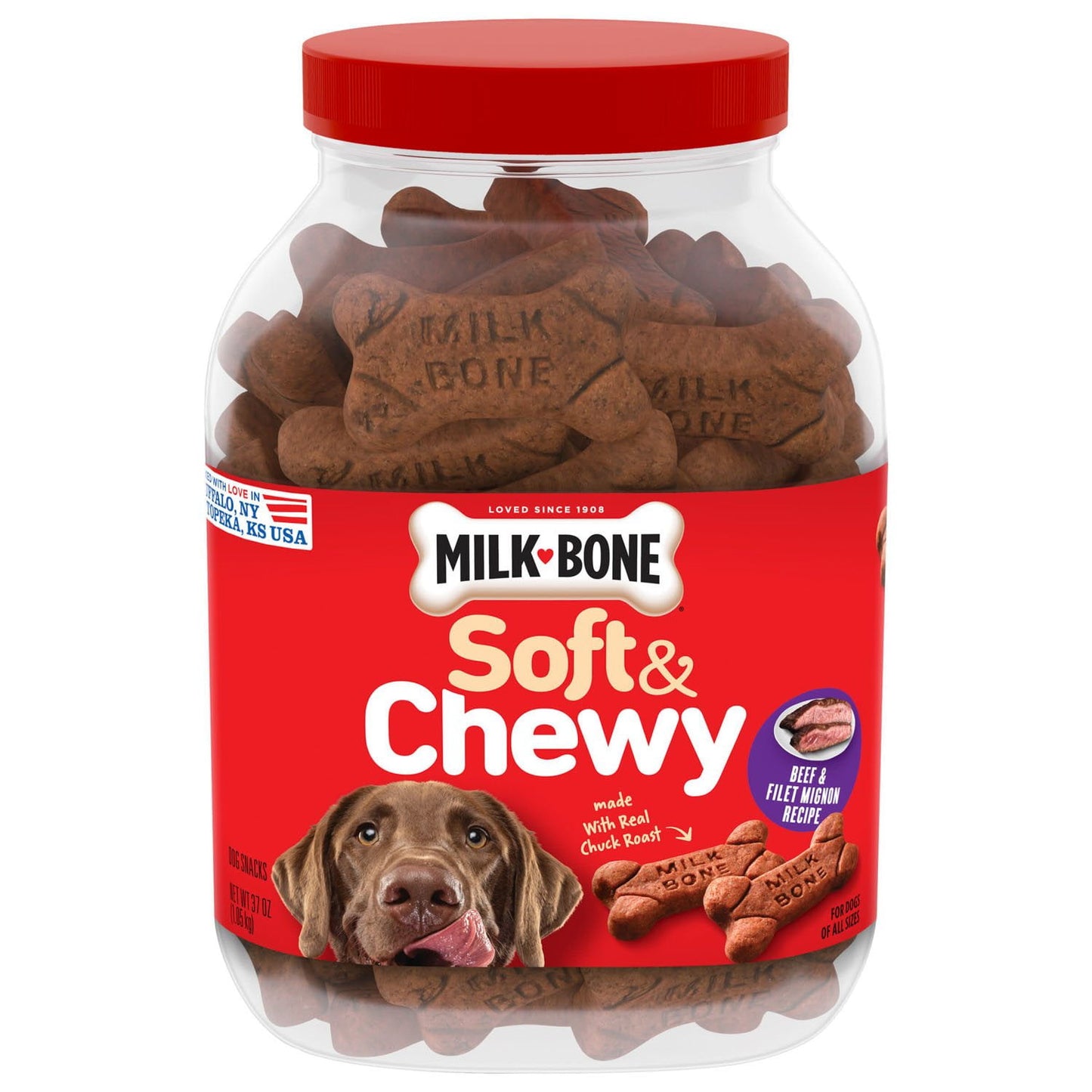 Milk-Bone Soft & Chewy Beef and Filet Mignon dog treats 37 oz