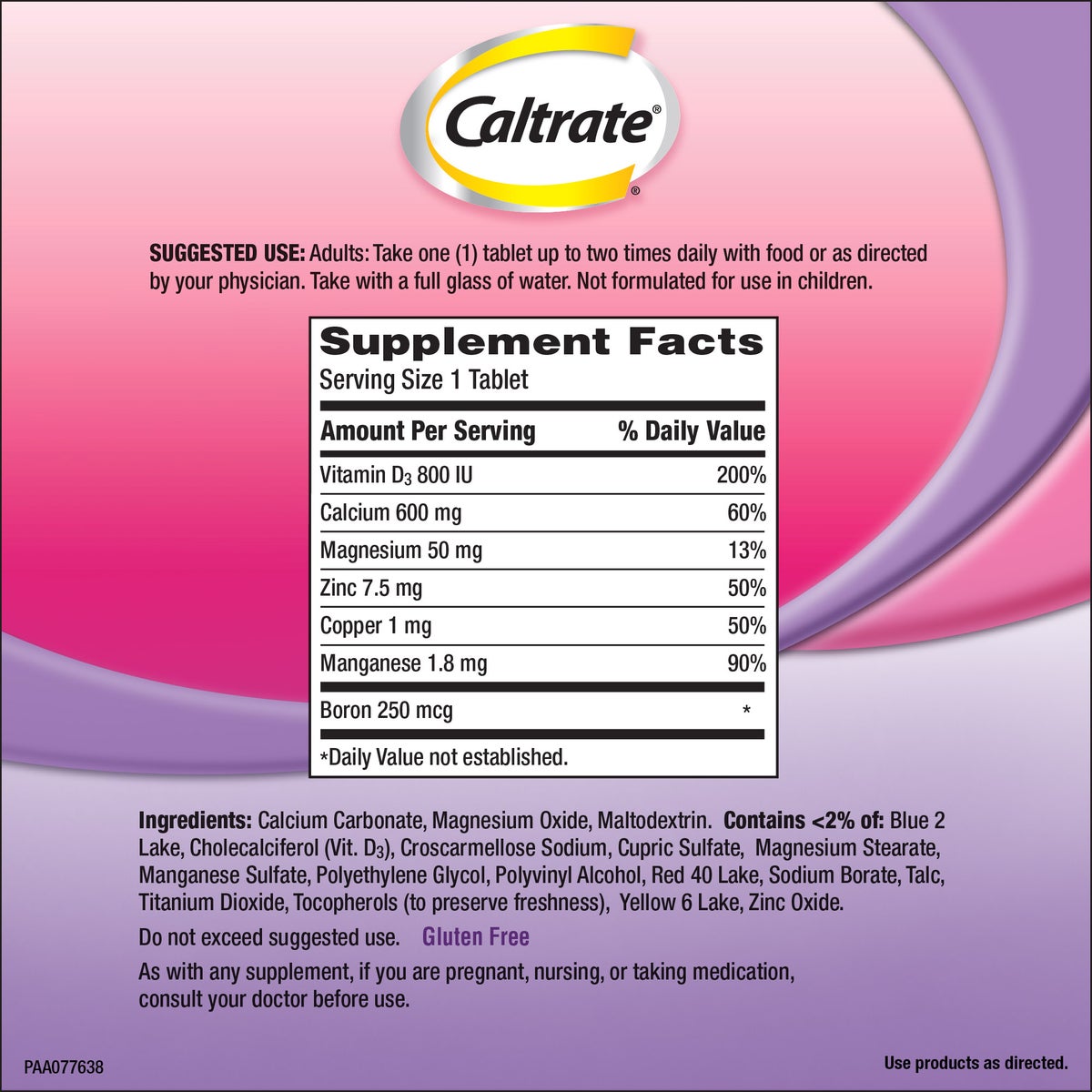 Caltrate calcium and vitamin D3 supplement tablets