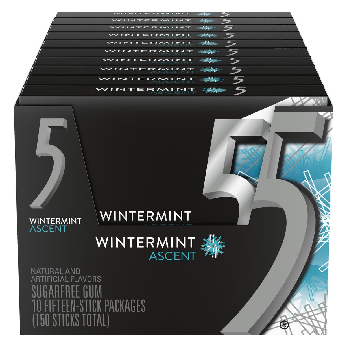 Wrigley's 5 Gum Wintermint Ascent sugar free gum pack