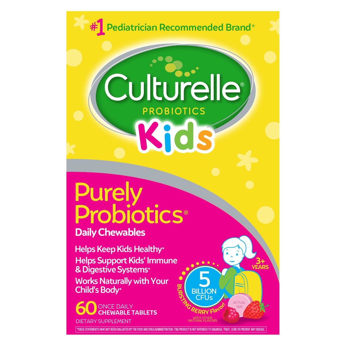 Culturelle Kids Purely Probiotics 60 chewable tablets